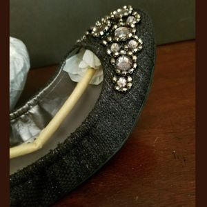 Black Embellished Ballet Flats  8.5 M  Monet Style